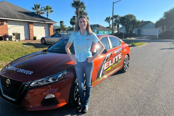 Student behind the wheel